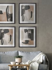 Brookpace Lascelles Natural Black Hand Made in UK'Arrangement I' Abstract Wall Art In A Modern Matte Finish Box Frame 50 x 61cm Wall Art - Image 1 of 4