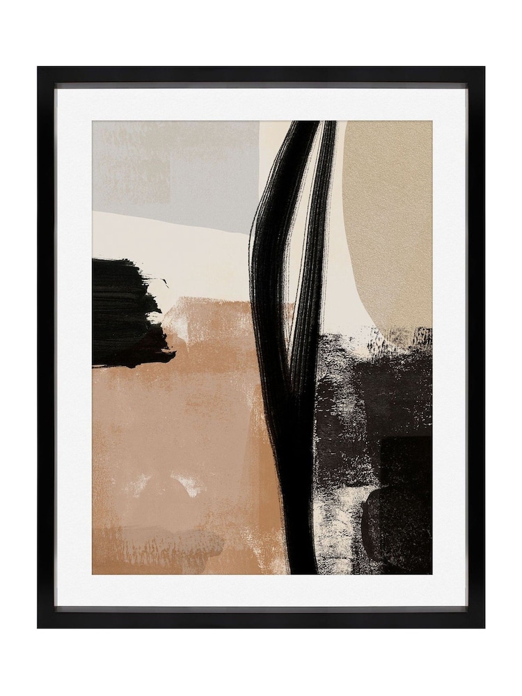 Brookpace Lascelles Natural Black Hand Made in UK'Arrangement I' Abstract Wall Art In A Modern Matte Finish Box Frame 50 x 61cm Wall Art - Image 2 of 4