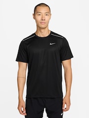 Nike Black Miler Dri-FIT UV Running T-Shirt - Image 1 of 3