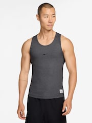 Nike Chrome Black Athletic Club Dri-FIT Ribbed Training Tank Top - Image 1 of 3