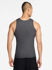 Nike Chrome Black Athletic Club Dri-FIT Ribbed Training Tank Top - Image 2 of 3