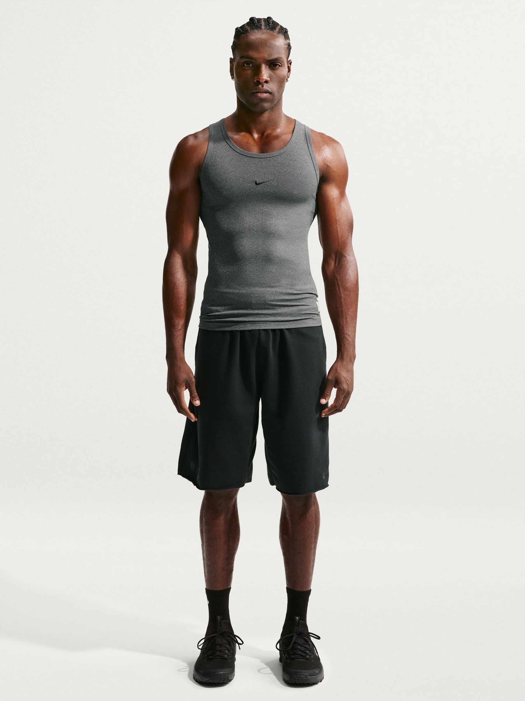 Buy Nike Chrome Black Athletic Club Dri-FIT Ribbed Training Tank