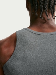 Nike Chrome Black Athletic Club Dri-FIT Ribbed Training Tank Top - Image 4 of 5