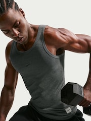 Nike Chrome Black Athletic Club Dri-FIT Ribbed Training Tank Top - Image 5 of 5