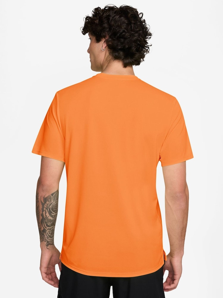 Nike Total Orange Miler Dri-FIT UV Running T-Shirt - Image 2 of 3 Nike Total Orange Miler Dri-FIT UV Running T-Shirt - Image 2 of 3