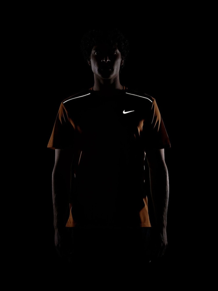 Nike Total Orange Miler Dri-FIT UV Running T-Shirt - Image 5 of 5 Nike Total Orange Miler Dri-FIT UV Running T-Shirt - Image 5 of 5