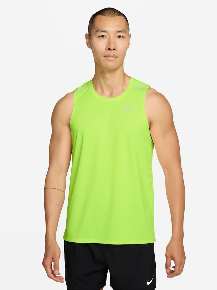 Nike Volt Ice Yellow Miler Dri-FIT Running Vest - Image 1 of 3 Nike Volt Ice Yellow Miler Dri-FIT Running Vest - Image 1 of 3