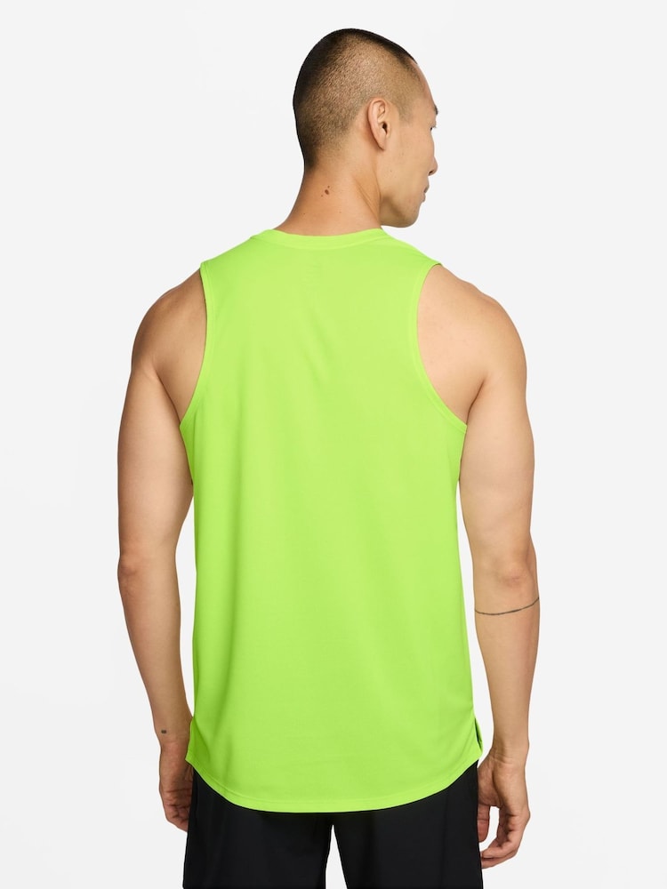 Nike Volt Ice Yellow Miler Dri-FIT Running Vest - Image 2 of 3 Nike Volt Ice Yellow Miler Dri-FIT Running Vest - Image 2 of 3