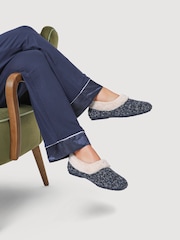 Jones Bootmaker Blue Faux-Fur-Lined Slippers - Image 1 of 5