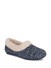 Jones Bootmaker Blue Faux-Fur-Lined Slippers - Image 3 of 5