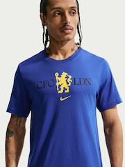 Nike Blue Chelsea FC Crest Graphic T-Shirt - Image 3 of 5