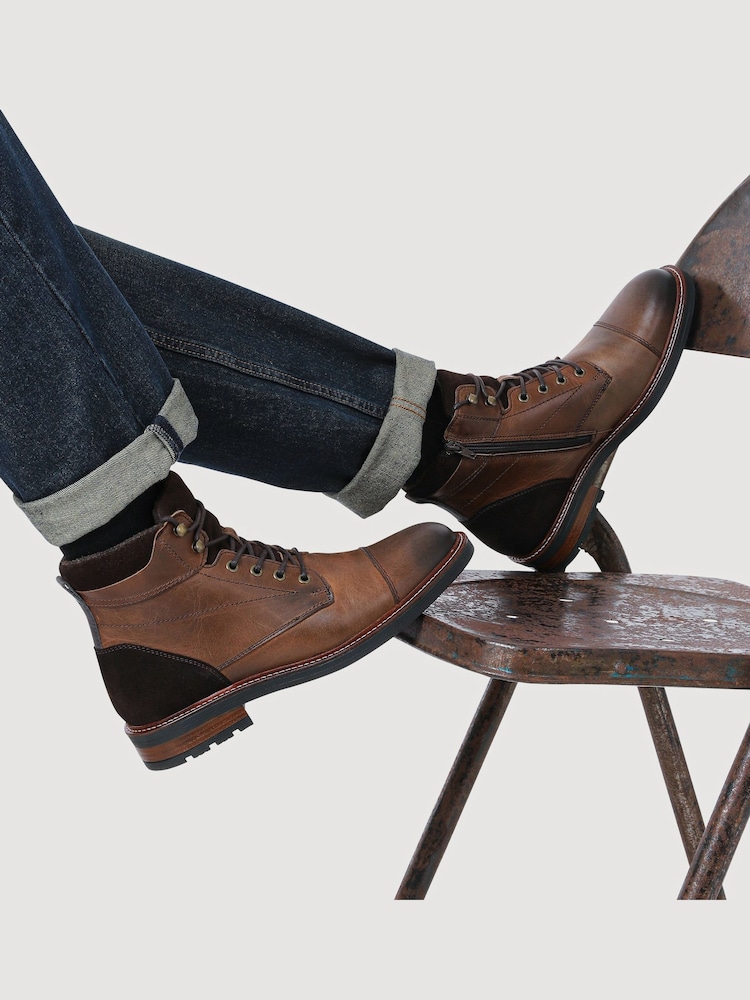 Jones Bootmaker Brown Dusseldorf Leather Lace-Up Boots - Image 1 of 5 Jones Bootmaker Brown Dusseldorf Leather Lace-Up Boots - Image 1 of 5
