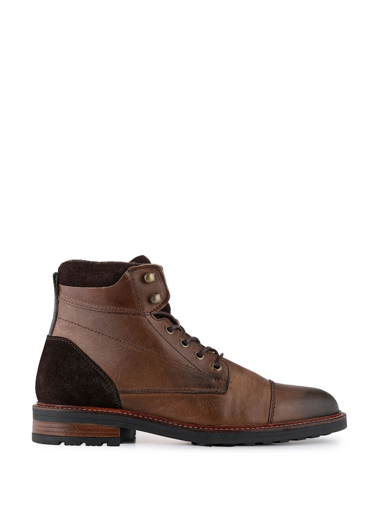 Jones Bootmaker Brown Dusseldorf Leather Lace-Up Boots - Image 2 of 5 Jones Bootmaker Brown Dusseldorf Leather Lace-Up Boots - Image 2 of 5