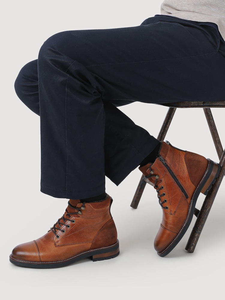 Jones Bootmaker Tan Dusseldorf Leather Lace-Up Boots - Image 1 of 5 Jones Bootmaker Tan Dusseldorf Leather Lace-Up Boots - Image 1 of 5
