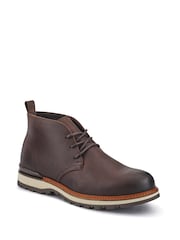 Jones Bootmaker Brown Darrel Grippy Leather Ankle Boots - Image 3 of 5