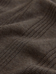 Truffle বাদামী - Cotton Rich Pointelle Stripe Short Sleeve Knit Polo Shirt - 7এর মধ্যে 7 ছবি