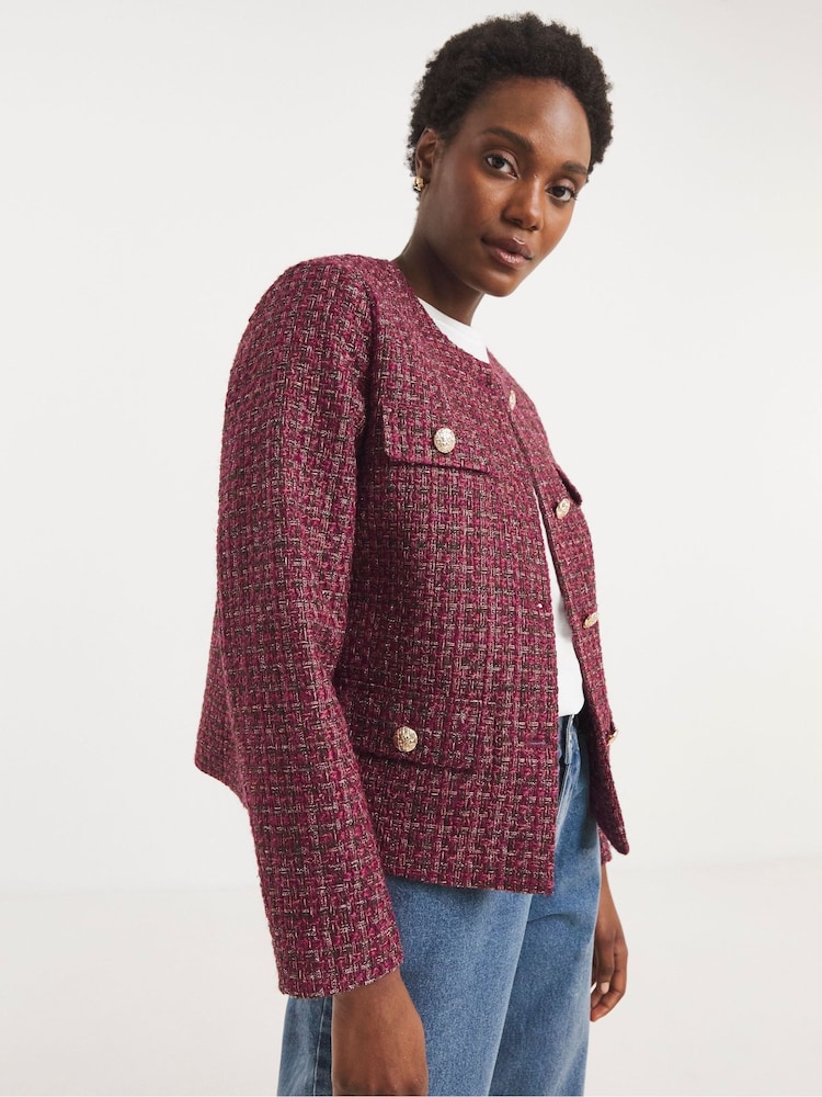 JD Williams Red Boucle Jacket - Image 1 of 4 JD Williams Red Boucle Jacket - Image 1 of 4