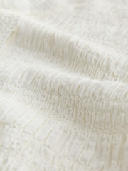 Ecru Sleeveless V-Neck Textured Waistcoat - Image 5 of 6