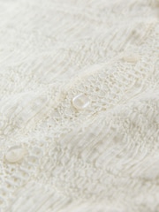 Ecru Sleeveless V-Neck Textured Waistcoat - Image 6 of 6