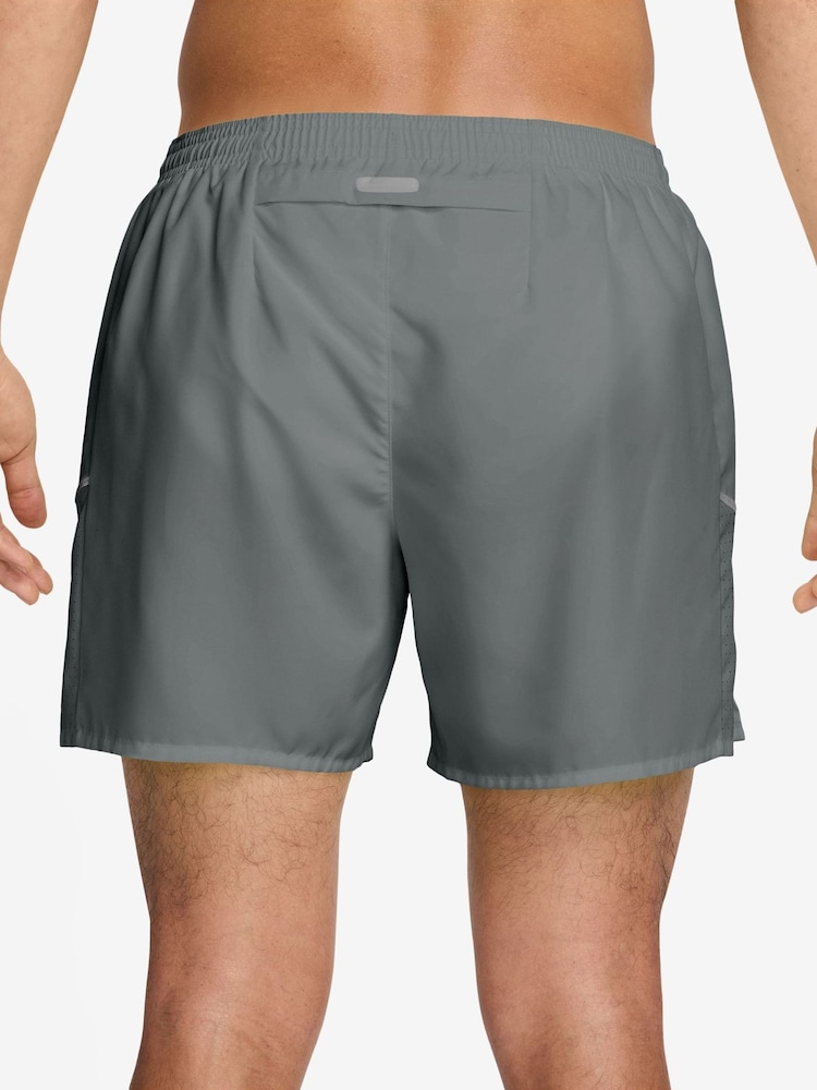Nike Smoke Grey Miler Dri-FIT 5 inch Brief-Lined Running Shorts - Image 2 of 4