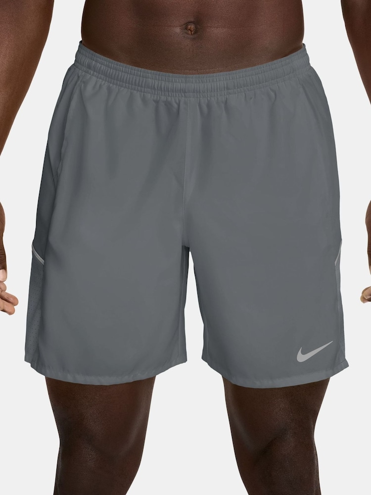 Nike Smoke Grey Miler Dri-FIT 7 Inch Unlined Running Shorts - Image 1 of 5