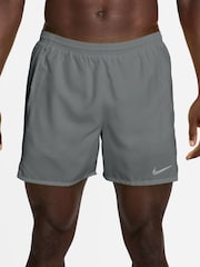 Nike Smoke Grey Miler Dri-FIT 5 Inch 2-in-1 Running Shorts - Image 1 of 5