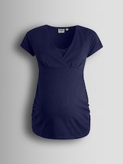 JoJo Maman Bébé Navy Ecru Stripe 2-Pack Maternity & Nursing T-Shirts - Image 11 of 11