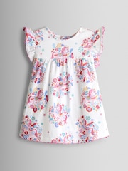 JoJo Maman Bébé Light Blue Unicorn Frill Sleeve Top & Short Set - Image 2 of 7