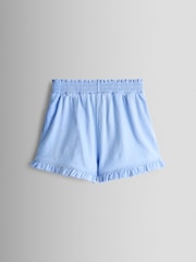 JoJo Maman Bébé Light Blue Unicorn Frill Sleeve Top & Short Set - Image 5 of 7