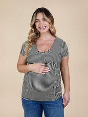 JoJo Maman Bébé True Black 2-Pack Maternity And Nursing T-Shirts - Image 2 of 11