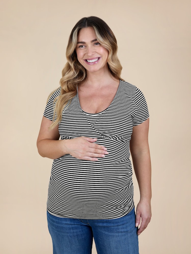 JoJo Maman Bébé True Black 2-Pack Maternity And Nursing T-Shirts - Image 2 of 11