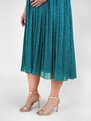 JoJo Maman Bébé Dark Green Chiffon Pleated Nursing Midi Dress - Image 5 of 5
