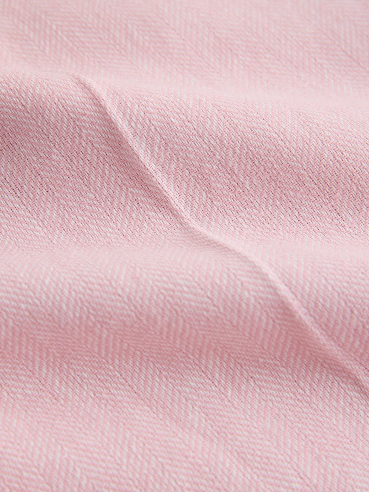 Pink Herringbone Linen Rich Cropped Slim Trousers - Image 7 of 7