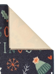 FLOORMATTERS Navy 2 Piece Seasons Greetings Mats and Runners Set - Image 4 of 5