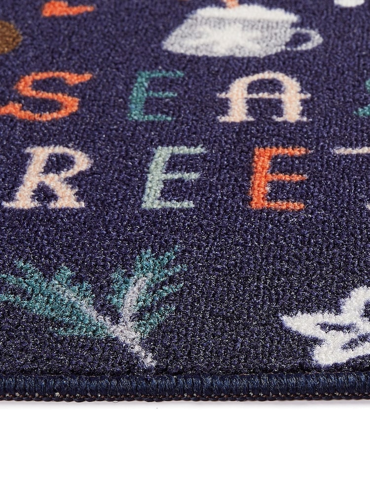 FLOORMATTERS Navy 2 Piece Seasons Greetings Mats and Runners Set - Image 5 of 5 FLOORMATTERS Navy 2 Piece Seasons Greetings Mats and Runners Set - Image 5 of 5