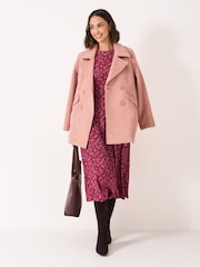 Crew Clothing Red Nala Shirred Midi Dress - Image 1 of 5