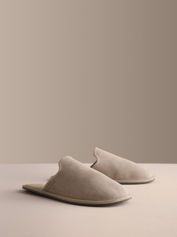 Taupe - 시그니처 가죽 뮬 슬리퍼 - 8의 이미지 2