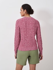Crew Clothing Pink Pre-Twist Cable Cardigan - Image 2 of 6
