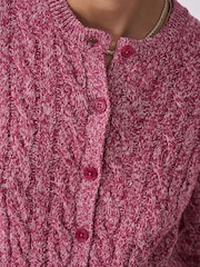 Crew Clothing Pink Pre-Twist Cable Cardigan - Image 4 of 6