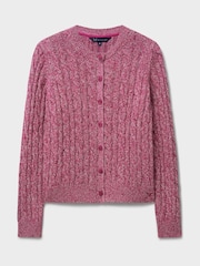 Crew Clothing Pink Pre-Twist Cable Cardigan - Image 6 of 6