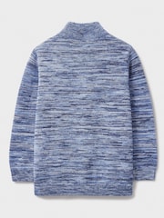 Crew Clothing Blue Space-Dye Half-Zip Jumper - Image 2 of 3