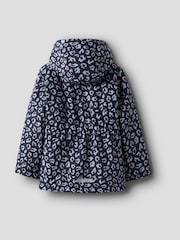 Name It Blue Water Repellent Leopard Padded Coat - Image 2 of 4