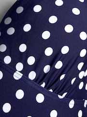 JoJo Maman Bébé Blue Sleeveless Tie Halterneck Maternity Swimsuit - Image 4 of 4