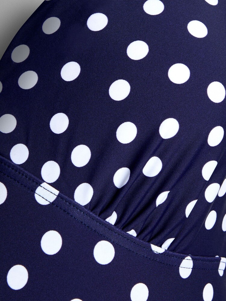 JoJo Maman Bébé Blue Sleeveless Tie Halterneck Maternity Swimsuit - Image 4 of 4