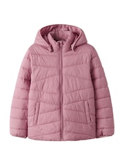 Name It Purple Hooded Puffer Jacket - Image 1 of 5