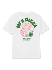 Jordan White Brand Pizza White T-Shirt - Image 2 of 3