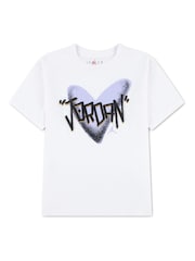 Jordan White Heart Sketch T-Shirt - Image 1 of 3