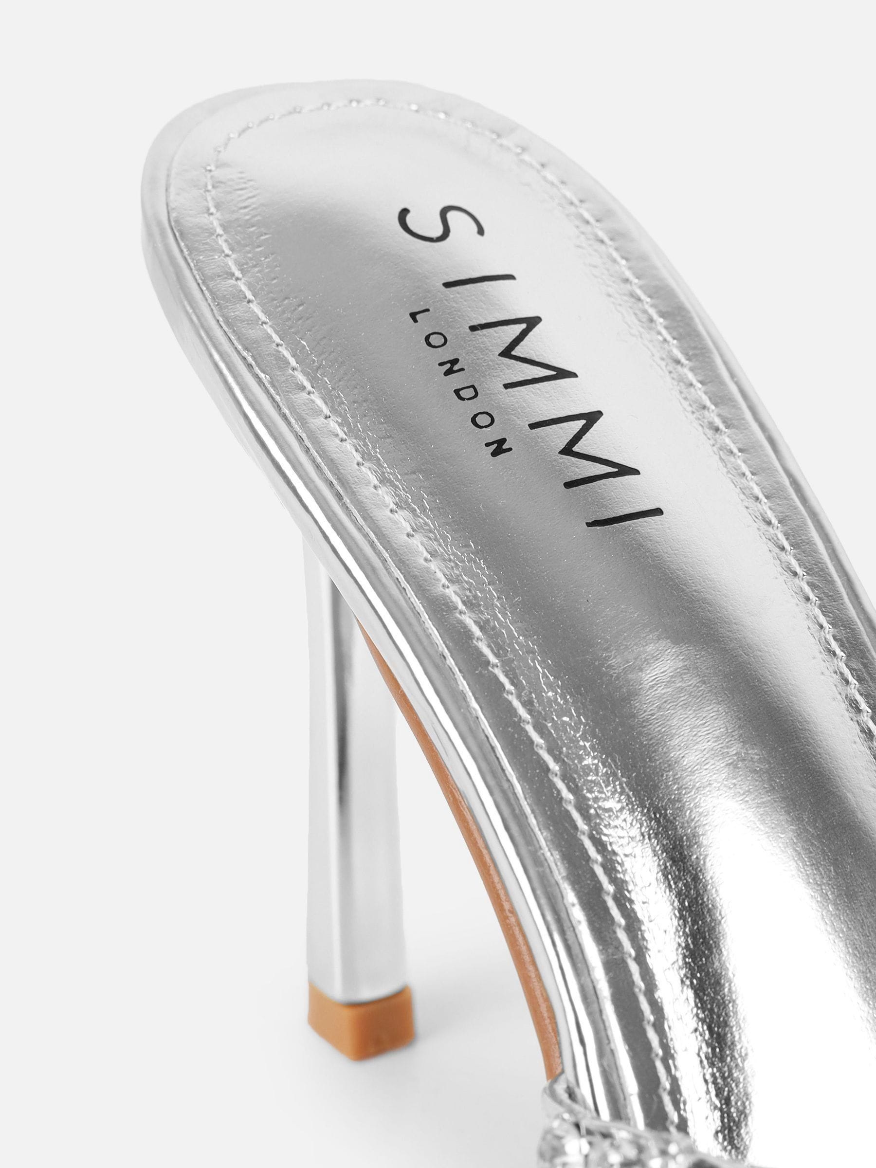 Buy Simmi London Silver Kyla Diamante Knot Mules from Next USA