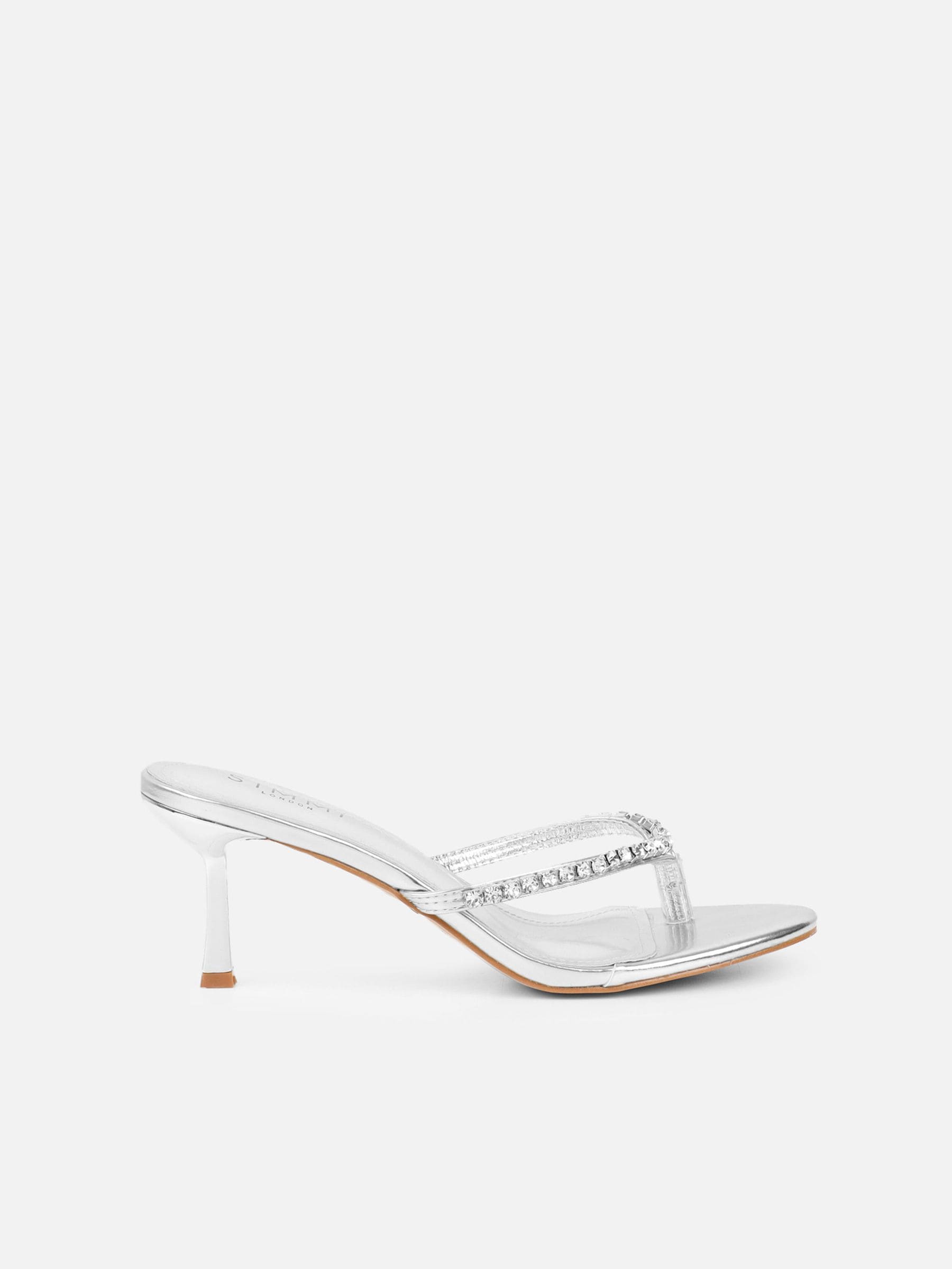 silver thong dress sandals Amazon.com | SheSole Women's Silver Thong Sandals Dressy Summer Bling Rhinestone Flat Wedding Shoes US 6