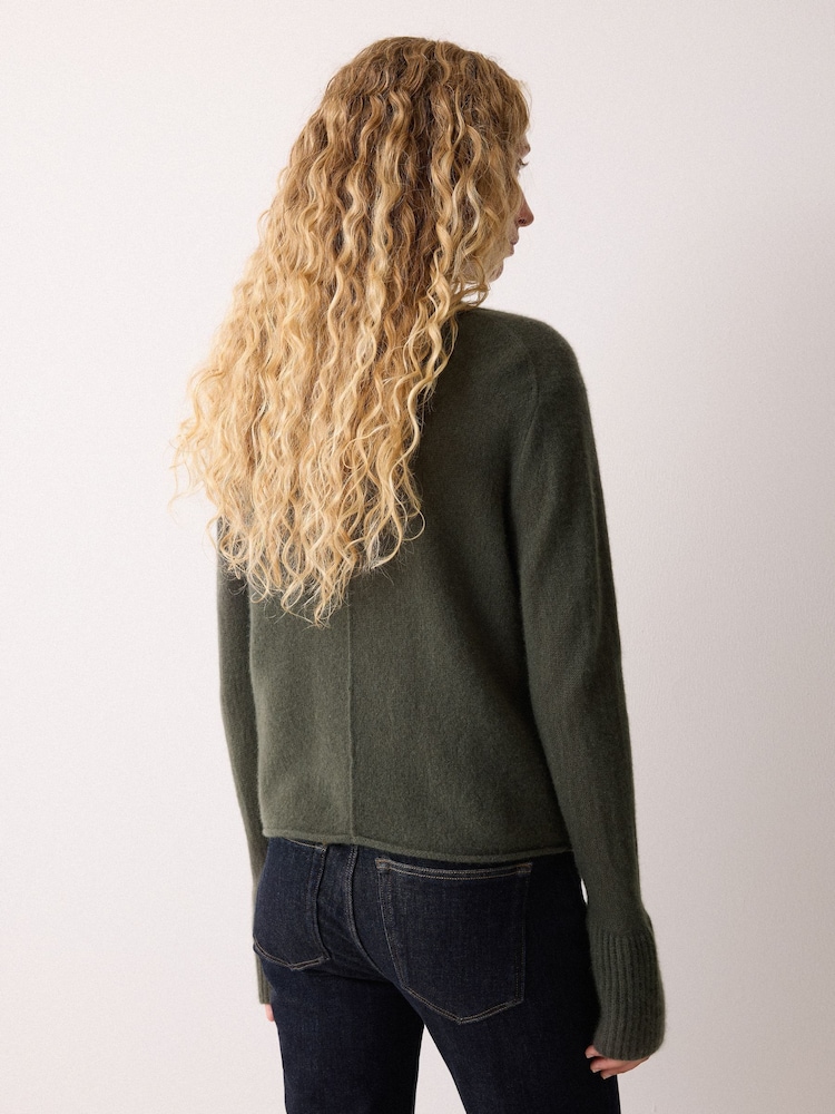Jigsaw Dark Green Cloud Cashmere Eldon Jumper - Image 2 of 3 Jigsaw Dark Green Cloud Cashmere Eldon Jumper - Image 2 of 3